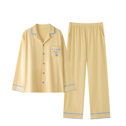 Butter Yellow · Women's Cotton Long-Sleeve Pajama Set