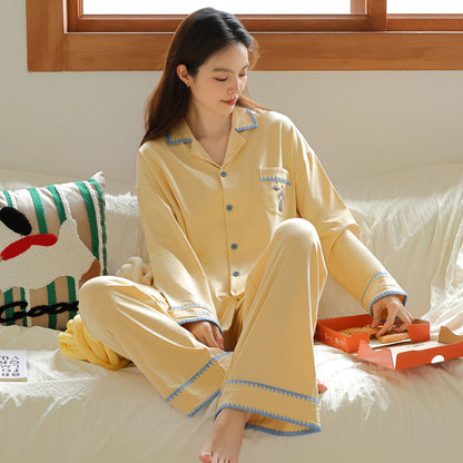 Butter Yellow · Women's Cotton Long-Sleeve Pajama Set