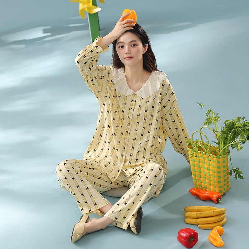 Buttercream Breeze · Women's Cotton Long Sleeve Pajama Set