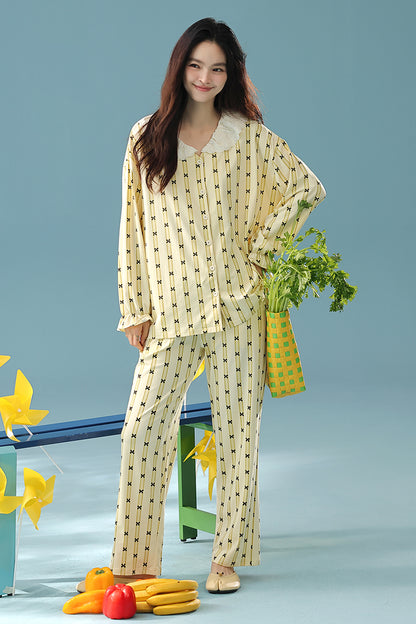 Buttercream Breeze · Women's Cotton Long Sleeve Pajama Set