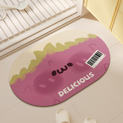 Cartoon fruit - Soft Diatomaceous Earth Bath Mat 40x60cm/45x75cm
