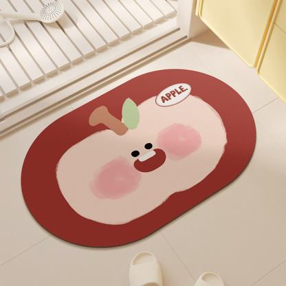 Cartoon fruit - Soft Diatomaceous Earth Bath Mat 40x60cm/45x75cm