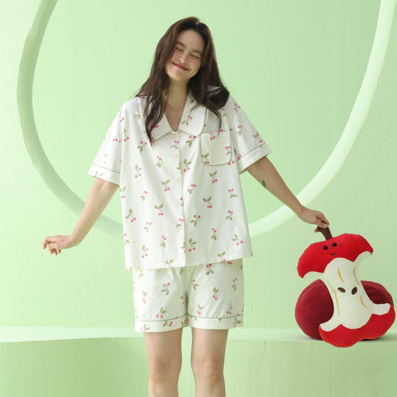Cherry Breeze · Women's Cotton Short Sleeve & Shorts Pajama Set