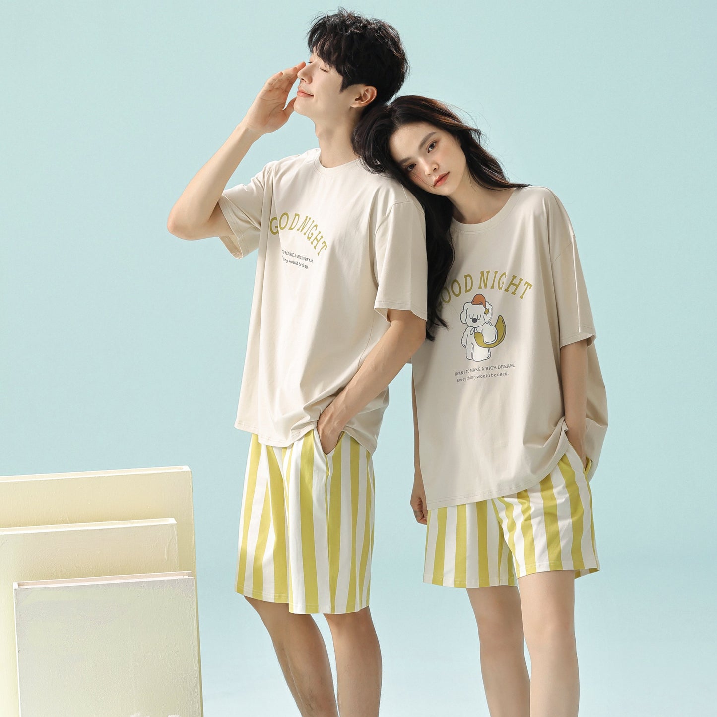 Cozy Night · Couple Cotton Short Sleeve Pajama Set