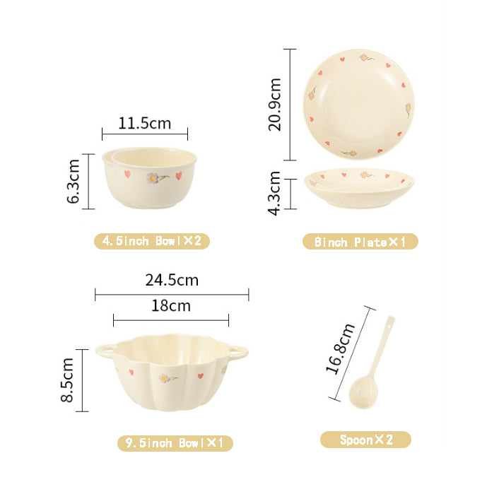 Cream Floral · Ceramic Dinnerware Set