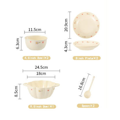 Cream Floral · Ceramic Dinnerware Set