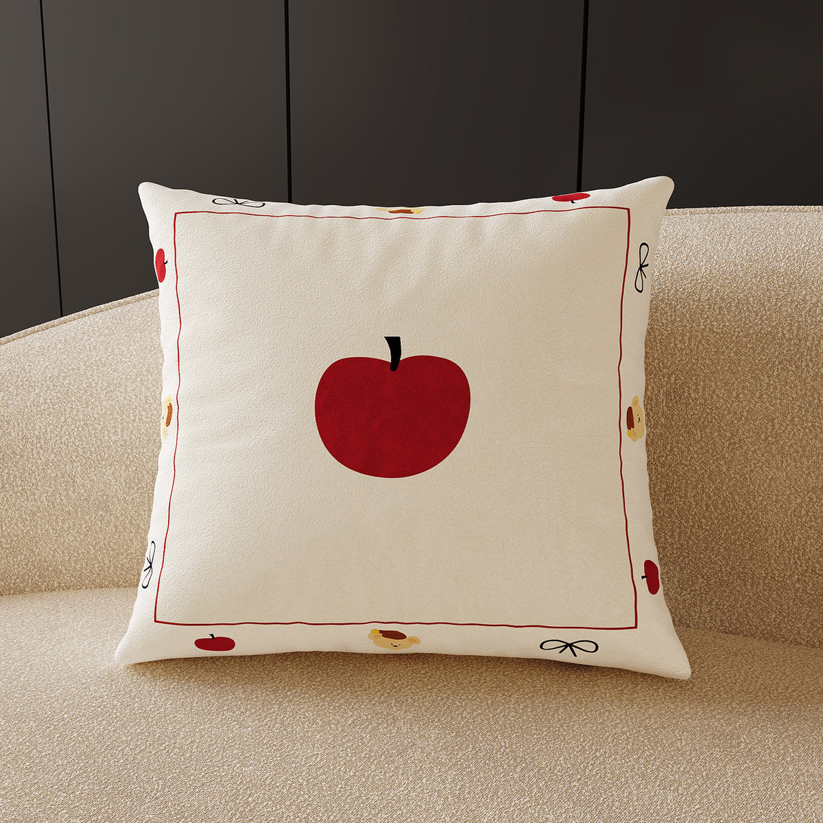Cute Animal & Apple Throw Pillow Covers