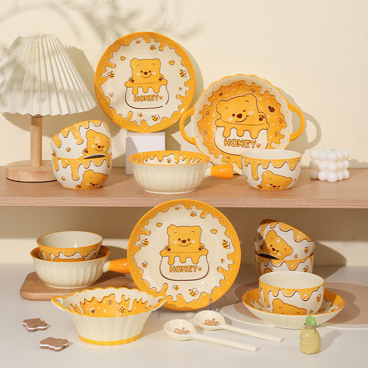 Cute Yellow Bear · Ceramic Dinnerware Set
