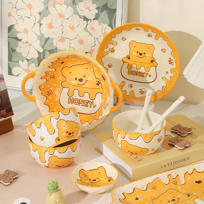 Cute Yellow Bear · Ceramic Dinnerware Set