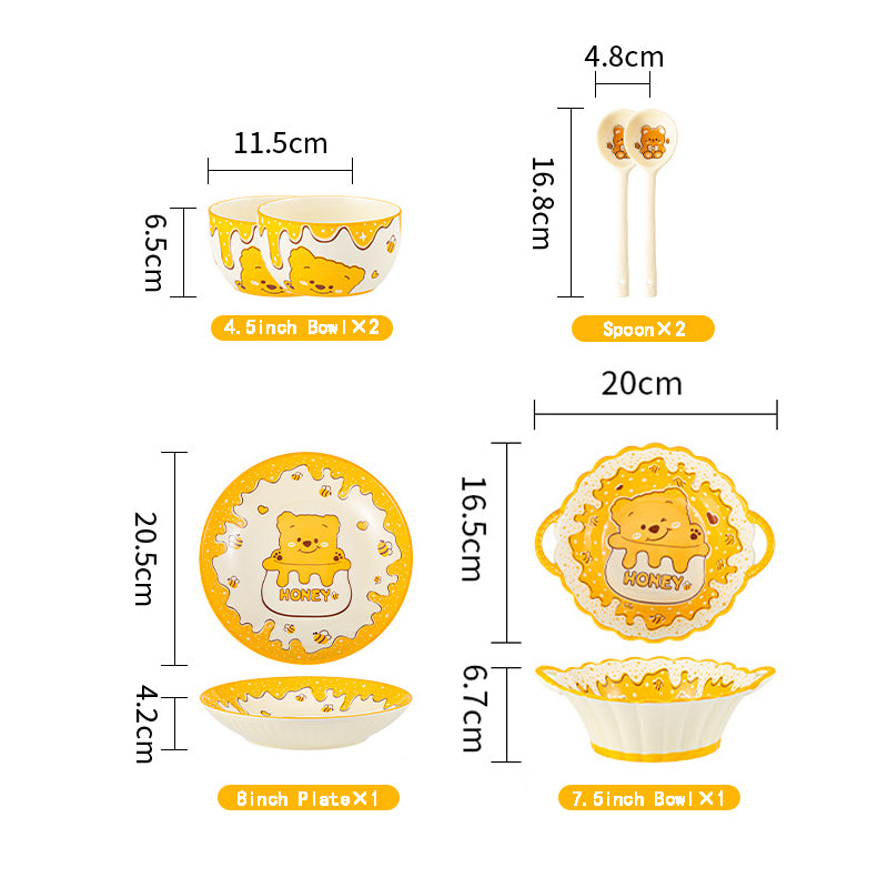 Cute Yellow Bear · Ceramic Dinnerware Set