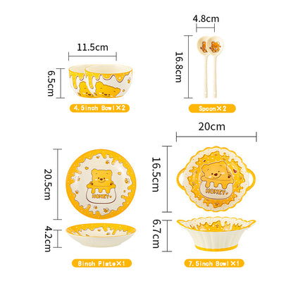 Cute Yellow Bear · Ceramic Dinnerware Set