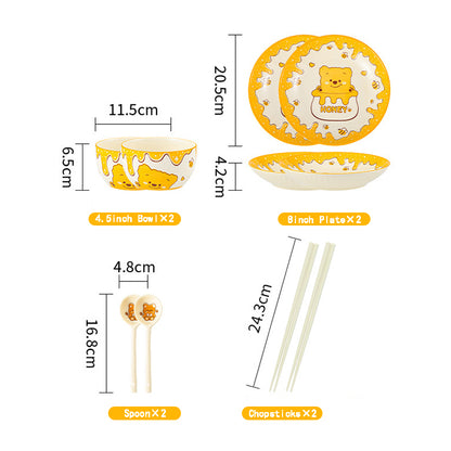 Cute Yellow Bear · Ceramic Dinnerware Set