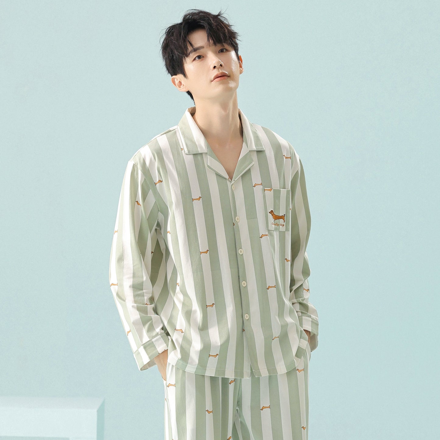 Doxie Moments · Couple Cotton Long Sleeve Pajama Set