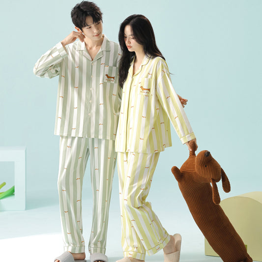 Doxie Moments · Couple Cotton Long Sleeve Pajama Set