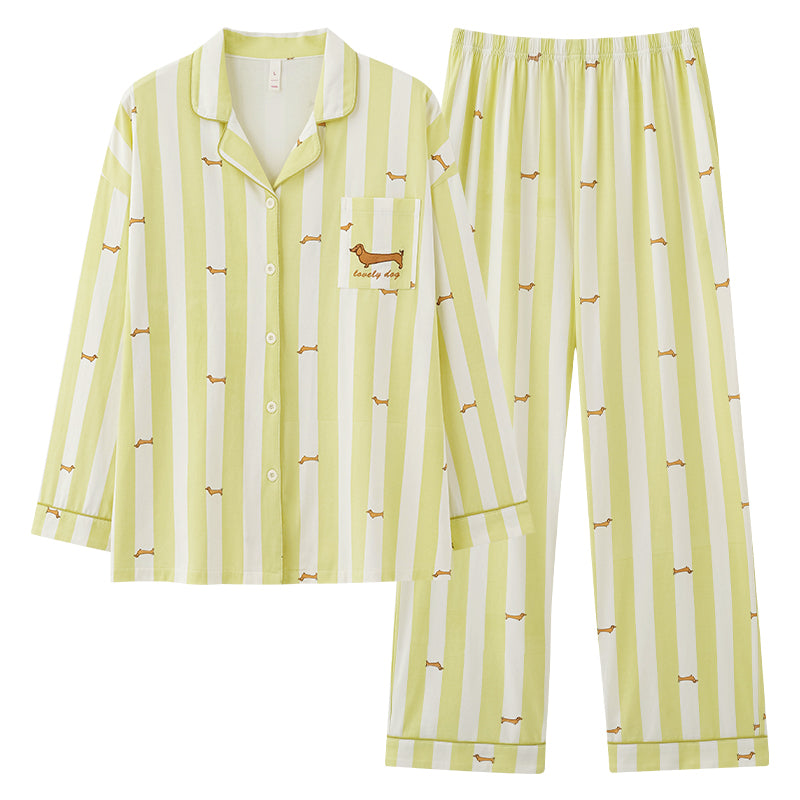 Doxie Moments · Couple Cotton Long Sleeve Pajama Set