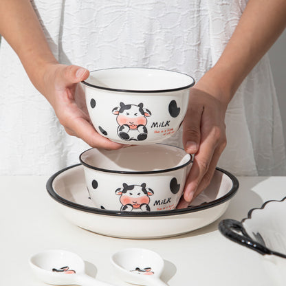7-Piece Dudu Cow · Ceramic Dinnerware Set