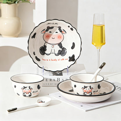 7-Piece Dudu Cow · Ceramic Dinnerware Set