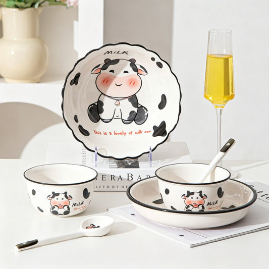 7-Piece Dudu Cow · Ceramic Dinnerware Set