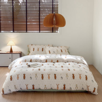 Forest Friends Party · 100% Knit Cotton Bedding Set