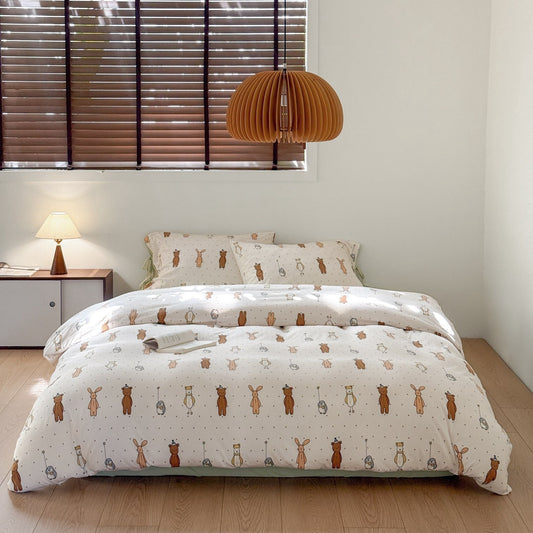 Forest Friends Party · 100% Knit Cotton Bedding Set