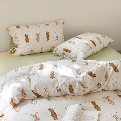 Forest Friends Party · 100% Knit Cotton Bedding Set