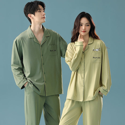 Forest Whisper · Couple Cotton Long Sleeve Pajama Set