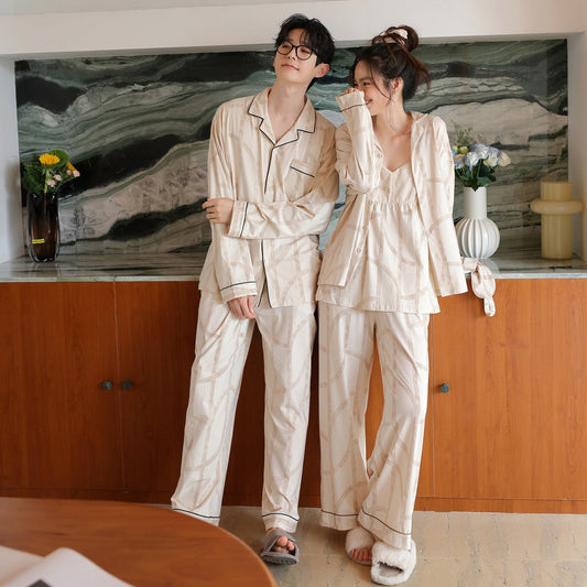 Gilded Trace · Couple Cotton Long Sleeve Pajama Set