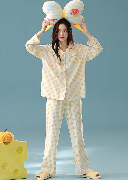 Golden Starry Night · Women's Cotton Long Sleeve Pajama Set