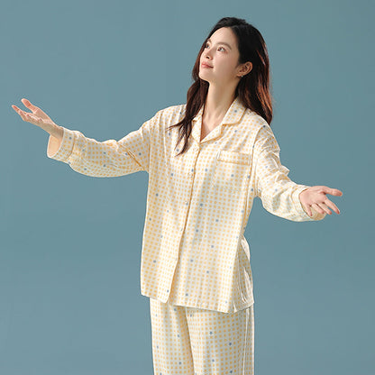 Golden Starry Night · Women's Cotton Long Sleeve Pajama Set