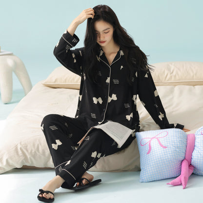Heart Knot · Women's Cotton Long Sleeve Pajama Set