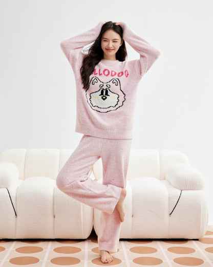 Husky Hugs · Couple Plush Fleece Sleepwear Set