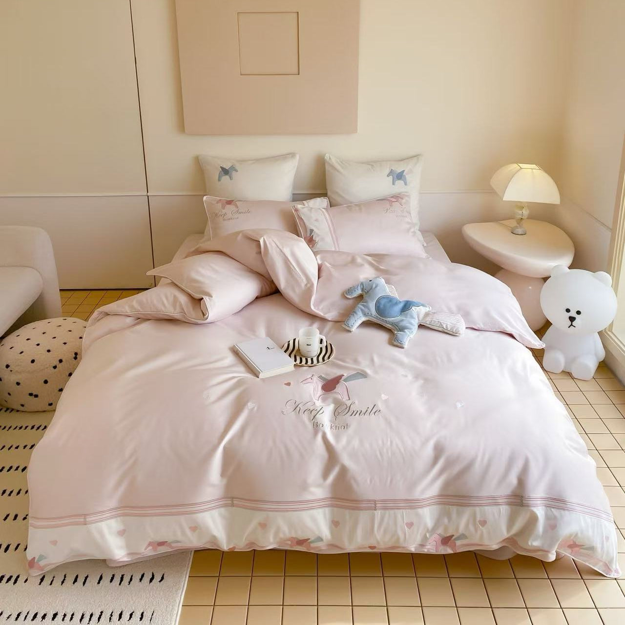 Joyful Pony · 100S Long Stable Cotton Bedding Set