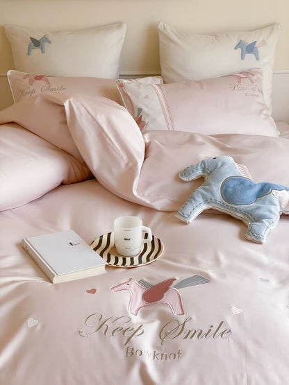 Joyful Pony · 100S Long Stable Cotton Bedding Set