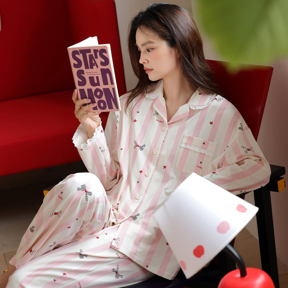 Lazy Daisy · Women's Cotton Long-Sleeve Pajama Set