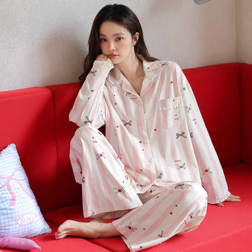 Lazy Daisy · Women's Cotton Long-Sleeve Pajama Set