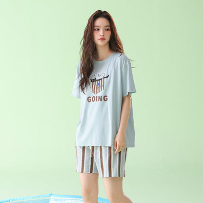 Lazy Day · Women's Model Cotton Short Sleeve & Shorts Pajama Set