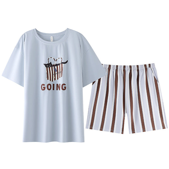 Lazy Day · Women's Model Cotton Short Sleeve & Shorts Pajama Set