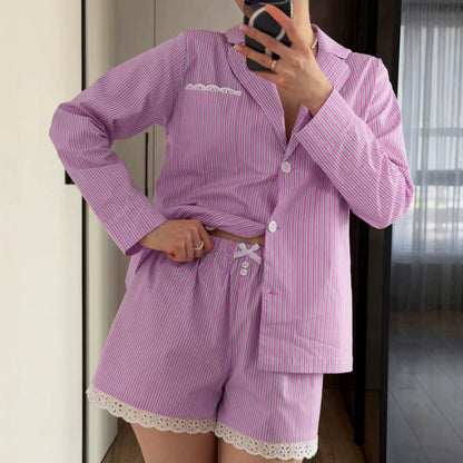 Lazy Sunday Club · The Pink Stripe Pajama Set