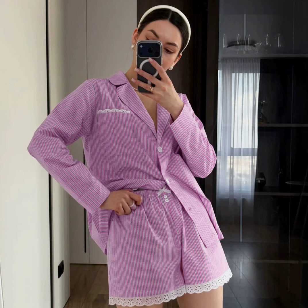 Lazy Sunday Club · The Pink Stripe Pajama Set