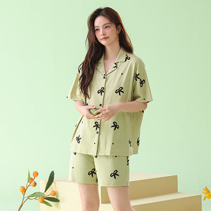 Lime Soft· Women's Cotton Short Sleeve & Shorts Pajama Set