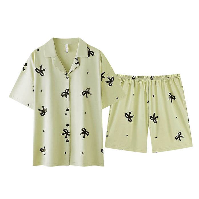 Lime Soft· Women's Cotton Short Sleeve & Shorts Pajama Set