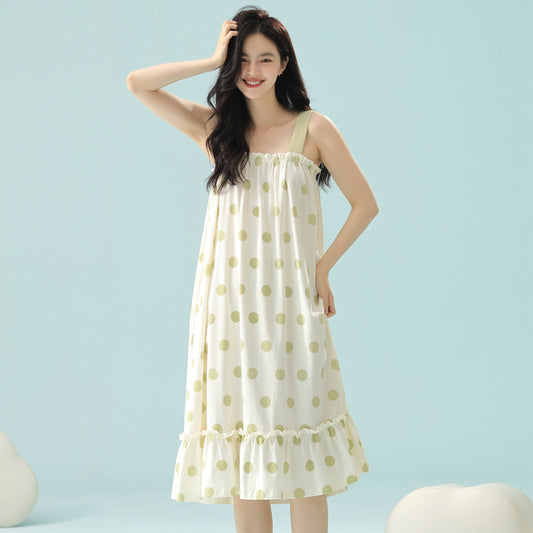 Lime · Women's Cotton Camisole Nightdress