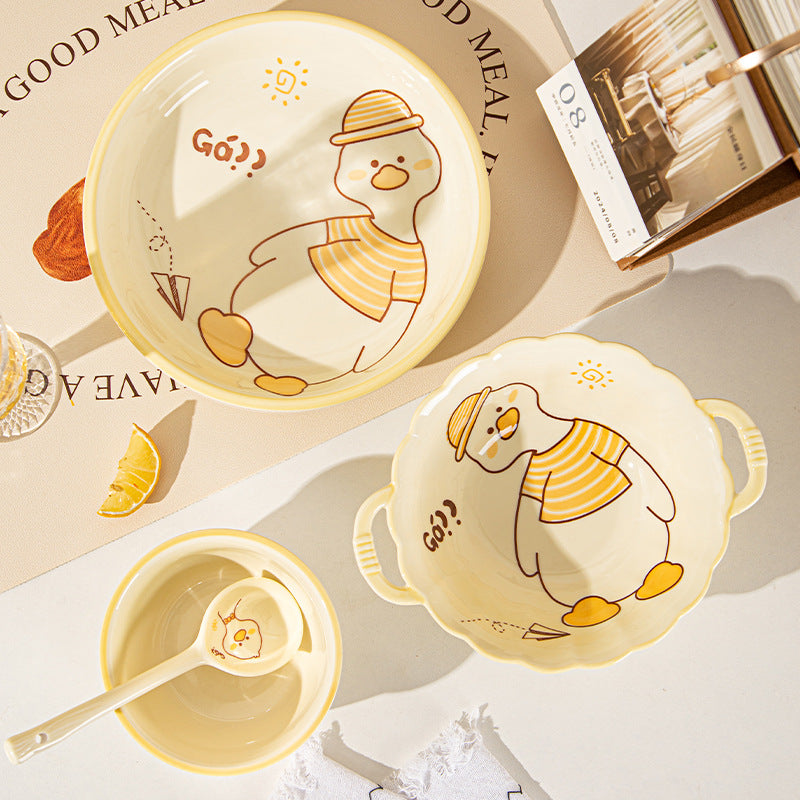 6-Piece Little Yellow Duck · Ceramic Dinnerware Set