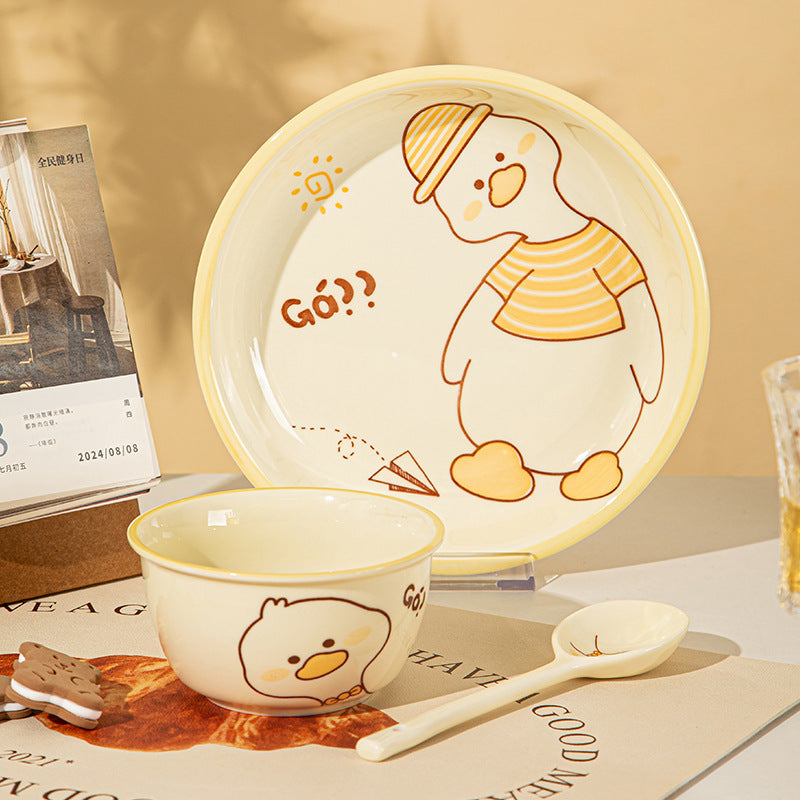 6-Piece Little Yellow Duck · Ceramic Dinnerware Set