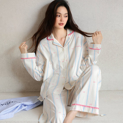 Lucky Bow · Women's Cotton Long-Sleeve Pajama Set