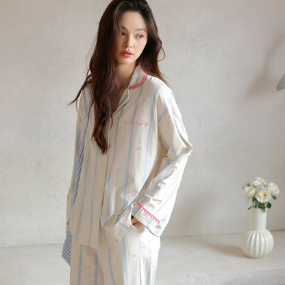 Lucky Bow · Women's Cotton Long-Sleeve Pajama Set