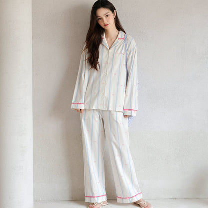 Lucky Bow · Women's Cotton Long-Sleeve Pajama Set