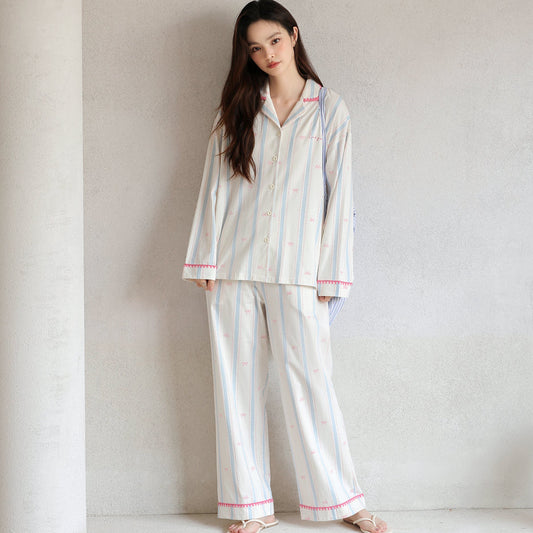 Lucky Bow · Women's Cotton Long-Sleeve Pajama Set
