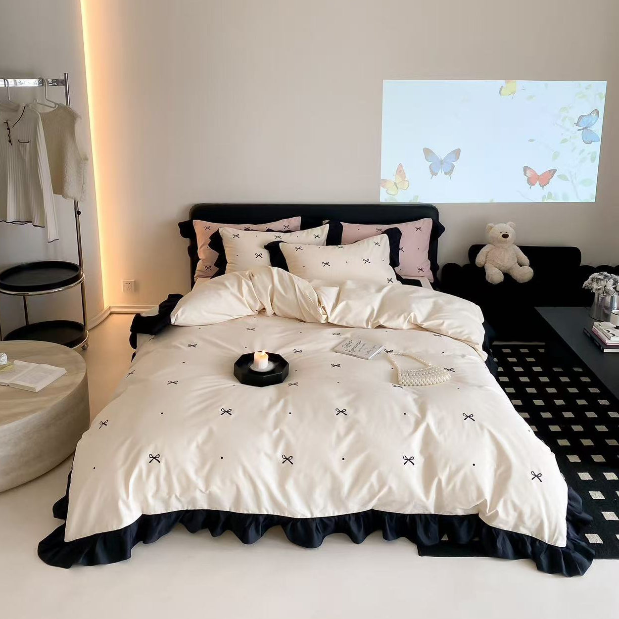 Maison Bow · 100s Cotton Flannel Bedding Set