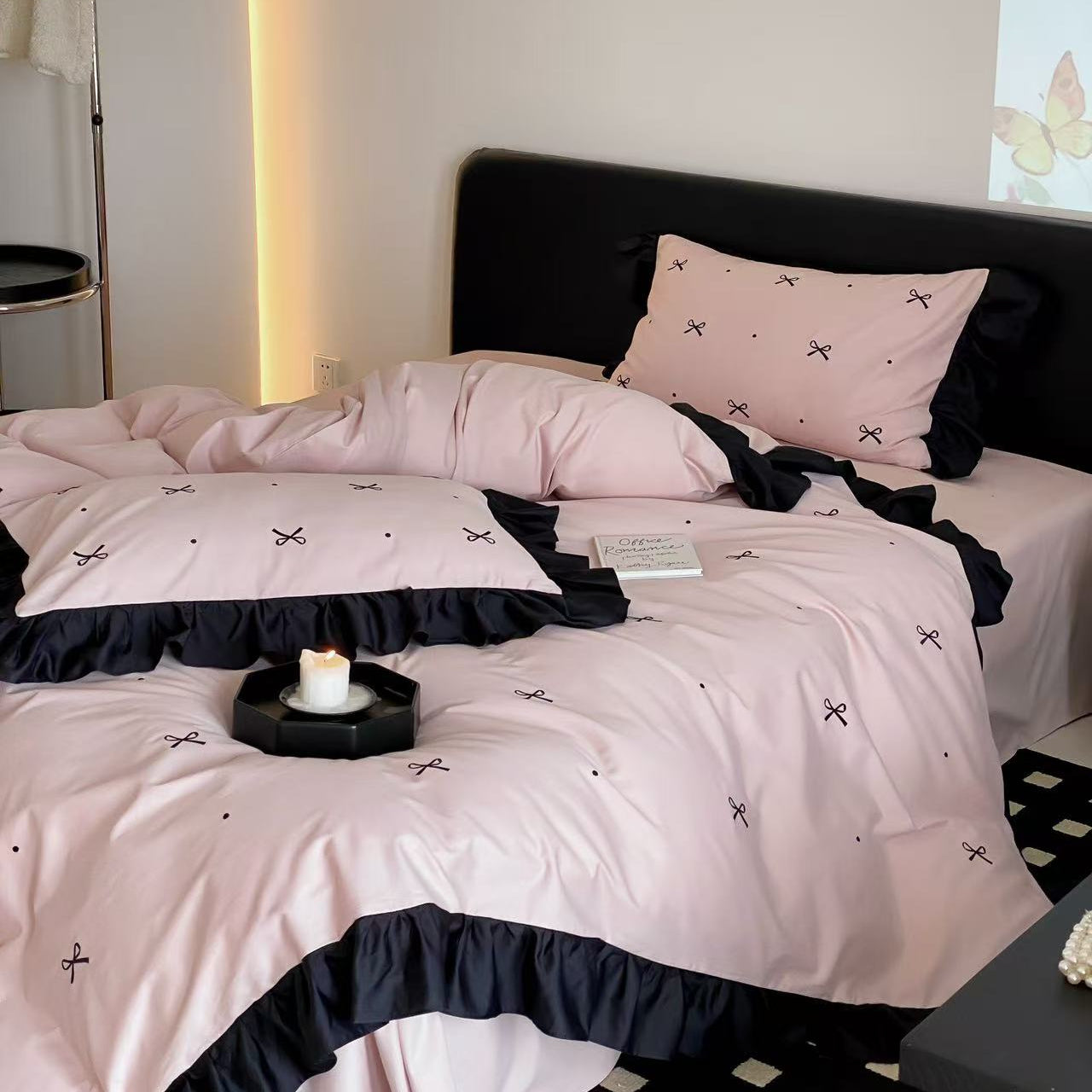 Maison Bow · 100s Cotton Flannel Bedding Set